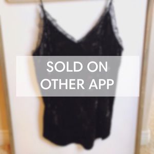 Black felt/lace flowy top